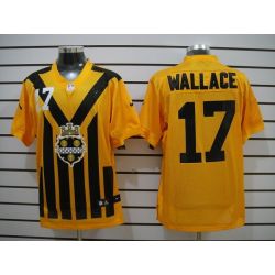 Cheap Mike Wallace Steelers Jersey #17 Yellow Throwback From China Elite