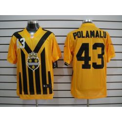 Cheap Troy Polamalu Steelers Jersey #43 Yellow Throwback From China Elite