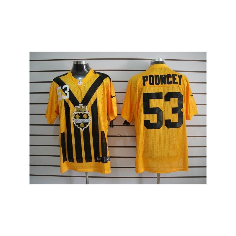 Cheap Maurkice Pouncey Steelers Jersey #53 Yellow Throwback From China Elite