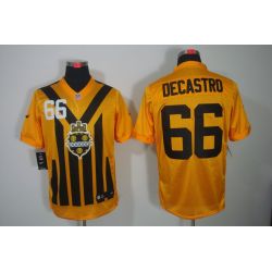 Cheap David DeCastro Steelers Jersey #66 Yellow Throwback From China Elite