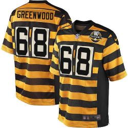 Cheap LC Greenwood Steelers Jersey #68 Yellow 80 Seasons From China Elite