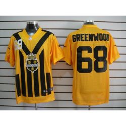 Cheap LC Greenwood Steelers Jersey #68 Yellow Throwback From China Elite