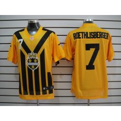Cheap Ben Roethlisberger Steelers Jersey #7 Yellow Throwback China Elite