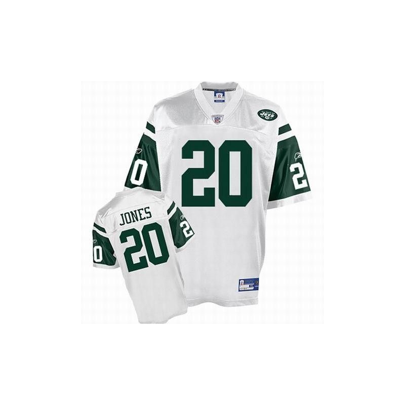 Cheap Thomas Jones Jets Jersey #20 White From China