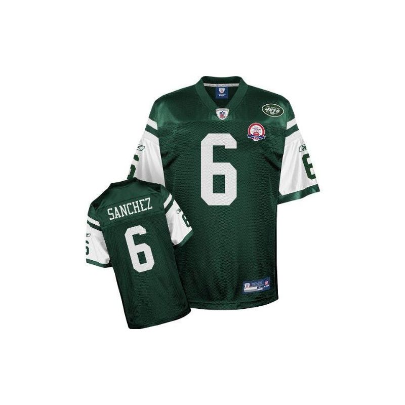 Cheap Mark Sanchez Jets Jersey #6 Green 50th From China