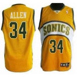 Cheap Ray Allen Retro SuperSonics Jersey #34 Yellow From China