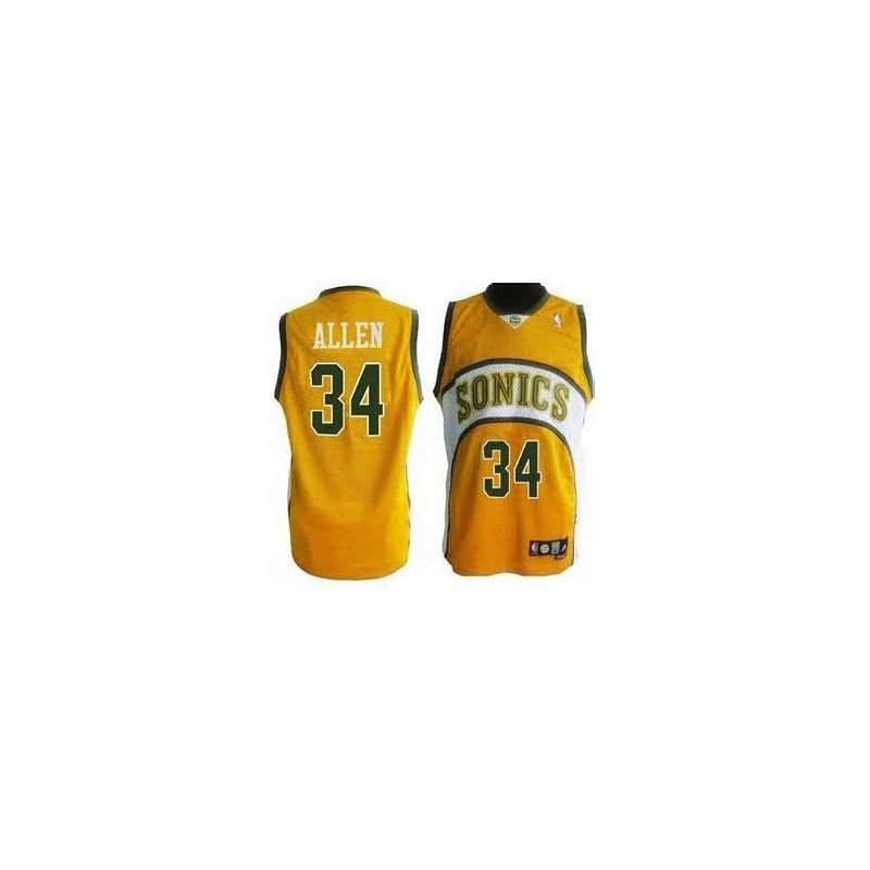 Cheap Ray Allen Retro SuperSonics Jersey #34 Yellow From China