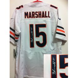Cheap Brandon Marshall Bears Jersey #15 White From China Autographed Elite