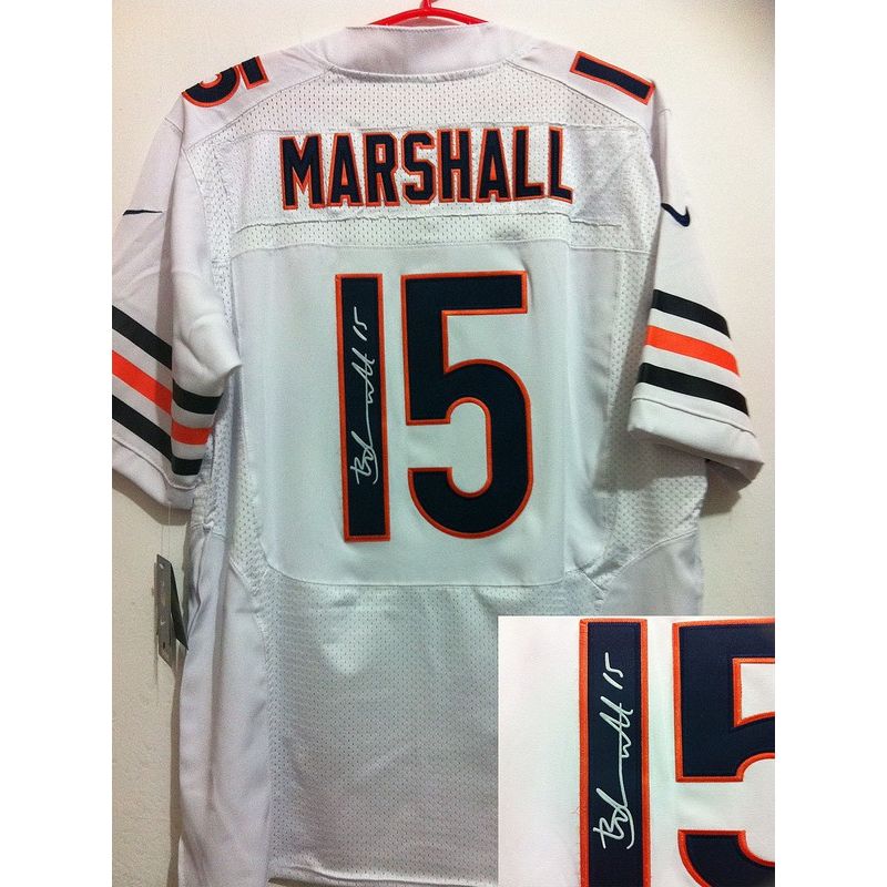 Cheap Brandon Marshall Bears Jersey #15 White From China Autographed Elite