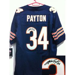 Cheap Walter Payton Bears Jersey #34 Blue From China Autographed Elite