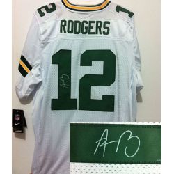 Cheap Aaron Rodgers Packers Jersey #12 White From China Autographed Elite