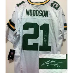 Cheap Charles Woodson Packers Jersey #21 White From China Autographed Elite