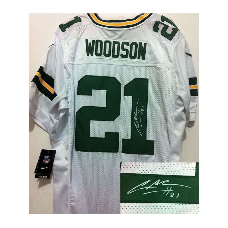 Cheap Charles Woodson Packers Jersey #21 White From China Autographed Elite