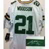 Cheap Charles Woodson Packers Jersey #21 White From China Autographed Elite