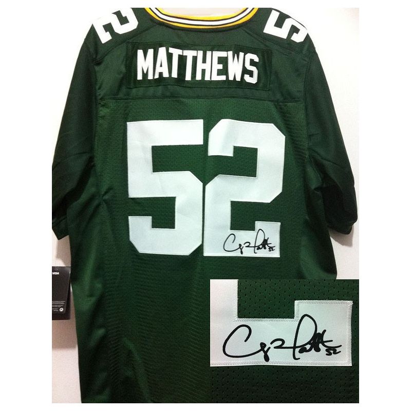 Cheap Clay Matthews Packers Jersey #52 Green From China Autographed Elite