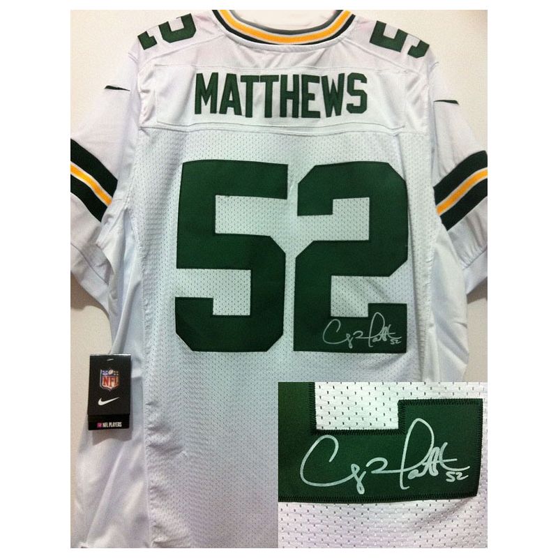 Cheap Clay Matthews Packers Jersey #52 White From China Autographed Elite