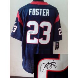 Cheap Arian Foster Texans Jersey #23 Blue From China Autographed Elite