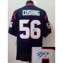 Cheap Brian Cushing Texans Jersey #56 Blue From China Autographed Elite