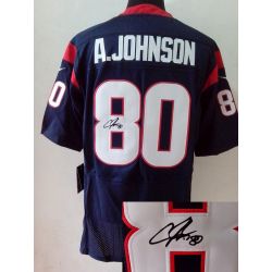Cheap Andre Johnson Texans Jersey #80 Blue From China Autographed Elite
