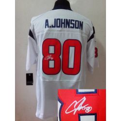 Cheap Andre Johnson Texans Jersey #80 White From China Autographed Elite