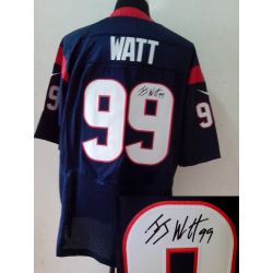 Cheap JJ Watt Texans Jersey #99 Blue From China Autographed Elite