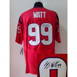 Cheap JJ Watt Texans Jersey #99 Red From China Autographed Elite