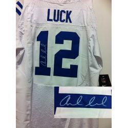 Cheap Andrew Luck Colts Jersey #12 White From China Autographed Elite