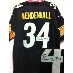 Cheap Rashard Mendenhall Steelers Jersey #34 Black China Autographed Elite