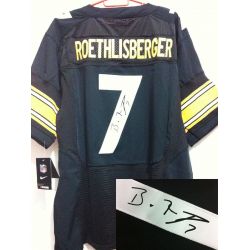 Cheap Ben Roethlisberger Steelers Jersey #7 Black China Autographed Elite