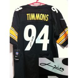 Cheap Lawrence Timmons Steelers Jersey #94 Black From China Autographed Elite