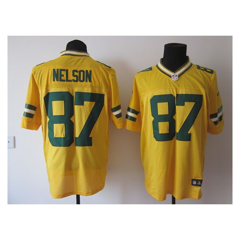 Cheap Jordy Nelson Packers Jersey #87 Yellow From China Elite