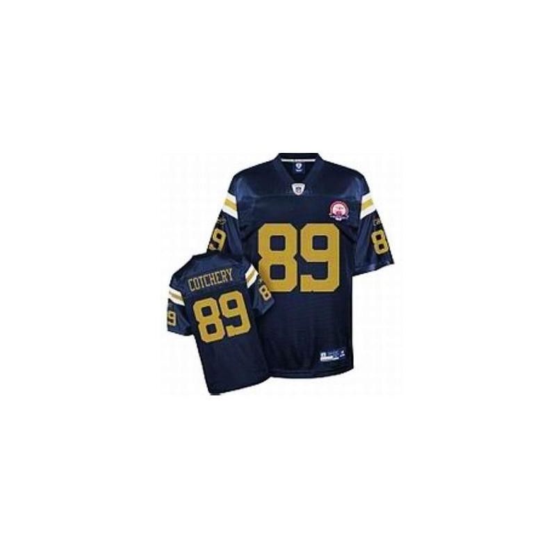 Cheap Jerricho Cotchery Jets Jersey #89 Blue 50th From China