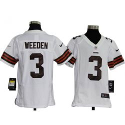 Cheap Brandon Weeden Browns Youth Jersey #3 White From China Game