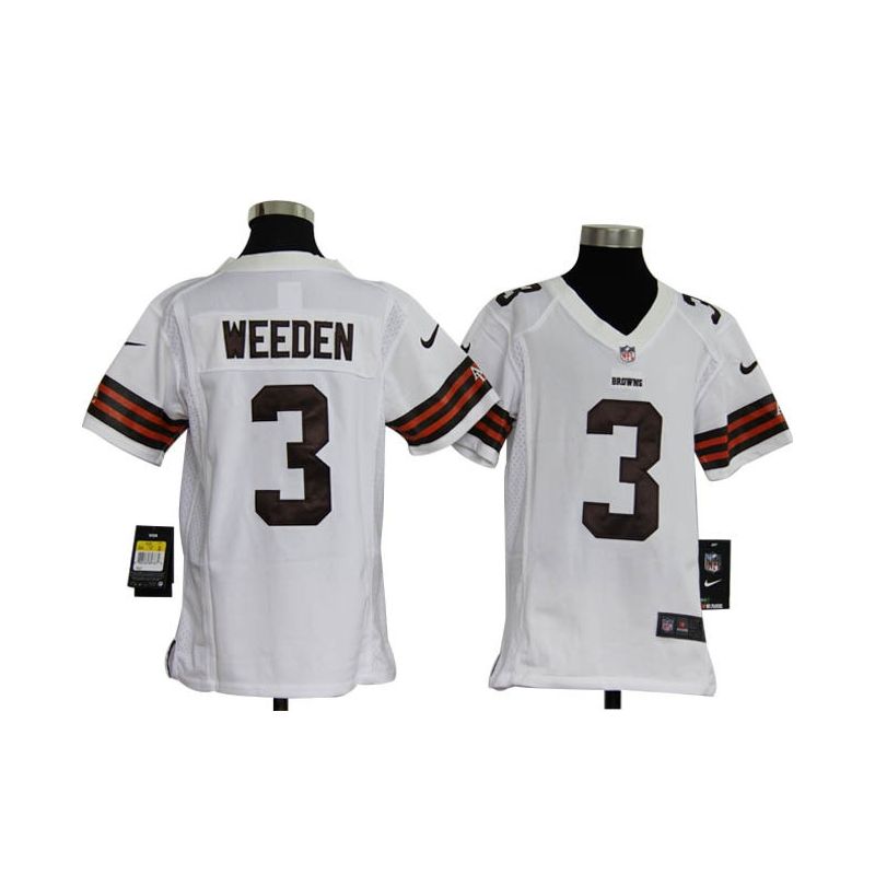 Cheap Brandon Weeden Browns Youth Jersey #3 White From China Game Cheap Brandon Weeden Browns Youth Jersey #3 White From China Game