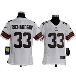 Cheap Trent Richardson Browns Youth Jersey #33 White From China Game