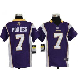 Cheap Christian Ponder Vikings Youth Jersey #7 Purple From China Game
