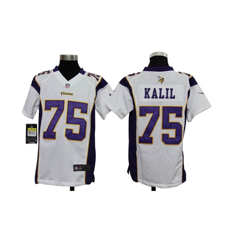 Cheap Matt Kalil Vikings Youth Jersey #75 White From China Game