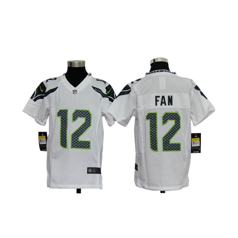 Cheap 12th Fan Seahawks Youth Jersey #12 White From China Game