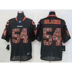 Cheap Brian Urlacher Bears Jersey #54 Black with Team Logos Lights Out