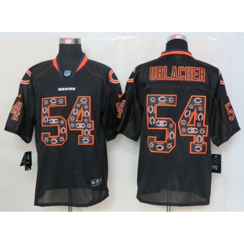 Cheap Brian Urlacher Bears Jersey #54 Black with Team Logos Lights Out Cheap Brian Urlacher Bears Jersey #54 Black with Team Logos Lights Out