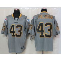Cheap Troy Polamalu Steelers Jersey #43 Grey From China Lights Out