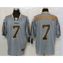 Cheap Ben Roethlisberger Steelers Jersey #7 Grey From China Lights Out