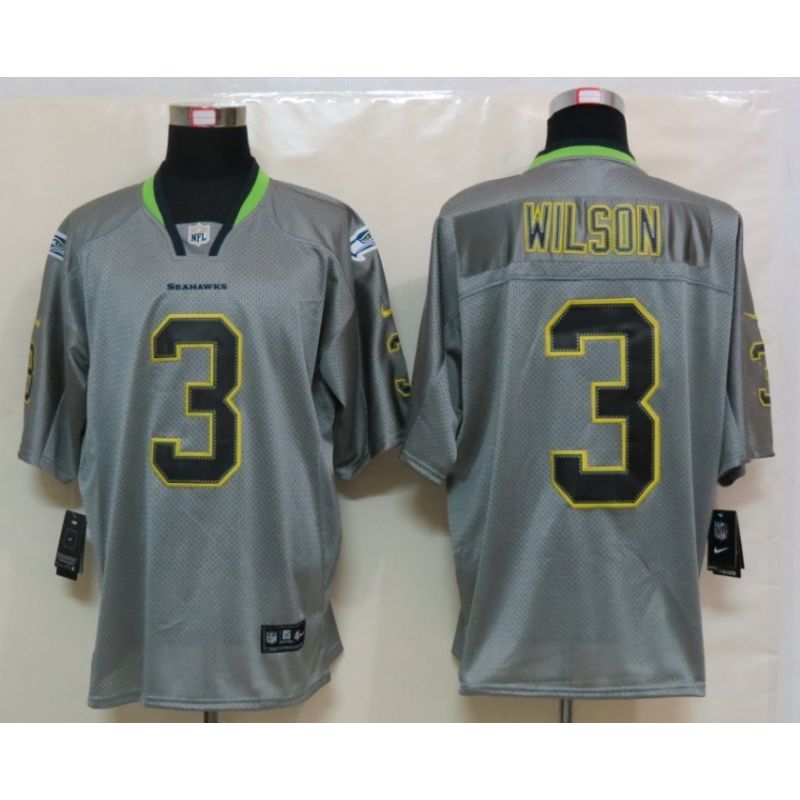 Cheap Russell Wilson Seahawks Jersey #3 Grey From China Lights Out