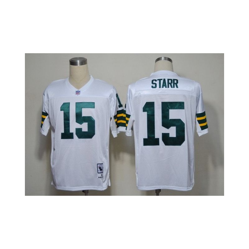 Cheap Bart Starr Packers Jersey #15 White From China Throwback