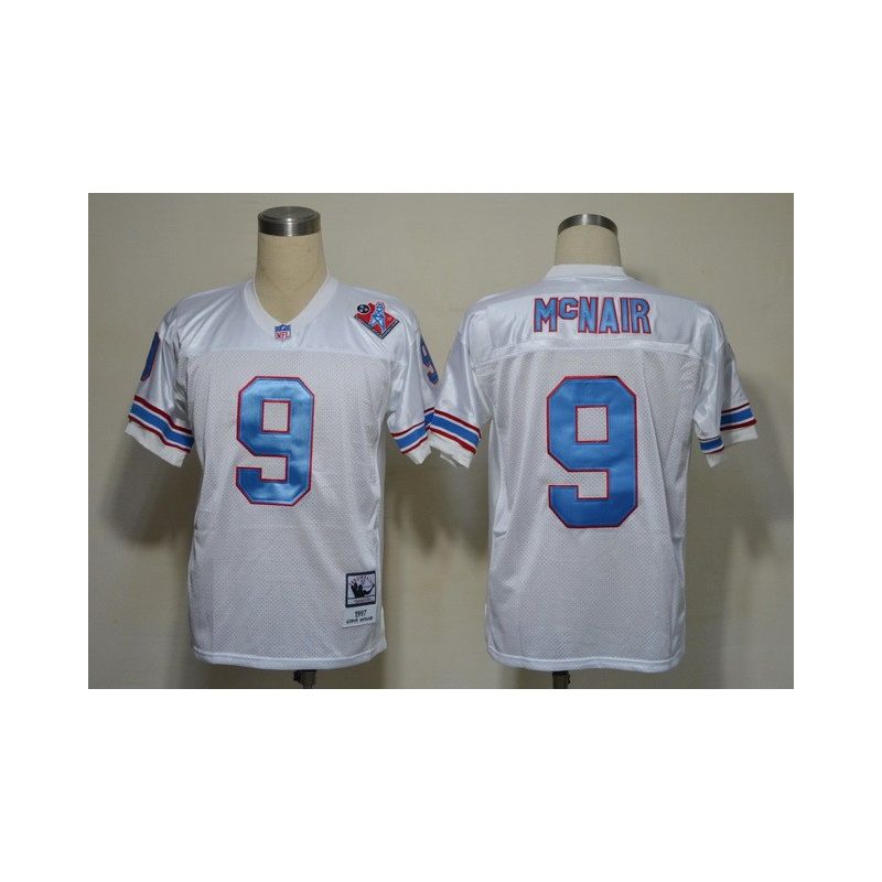 Cheap Steve McNair Oilers Jersey #9 White From China Throwback