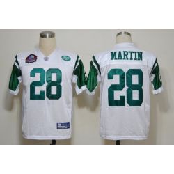 Cheap Curtis Martin Jets Jersey #28 White Hall of Fame From China Throwback