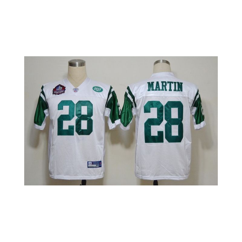 Cheap Curtis Martin Jets Jersey #28 White Hall of Fame From China Throwback