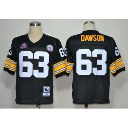 Cheap Dermontti Dawson Steelers Jersey #63 Black Hall of Fame Throwback