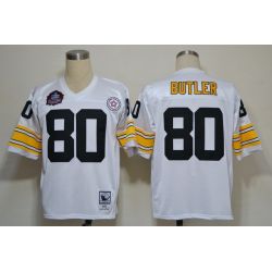 Cheap Jack Butler Steelers Jersey #80 White Hall of Fame From China Throwback