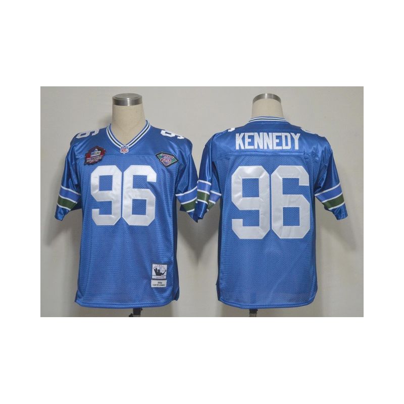 Cheap Cortez Kennedy Seahawks Jersey #96 Blue Hall of Fame From China Throwback